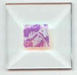 BEVEL DICHROIC PINK GLUE CHIP SQUARE STAINED GLASS 7611