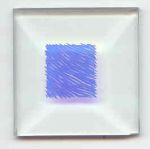 BEVEL DICHROIC BLUE CHINCHILLA SQUARE STAINED GLASS 7612