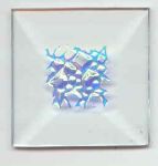 BEVEL DICHROIC BLUE ICE SQUARE STAINED GLASS FREE SHIPPING 7614