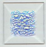 BEVEL DICHROIC BLUE ICE SQUARE STAINED GLASS 8792