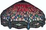 WORDEN STAINED GLASS LAMP PATTERN HANGING HEAD DRAGONFLY T W/WING FILIGREE FREE SHIPPING B247