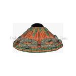 WORDEN STAINED GLASS LAMP PATTERN DRAGONFLY T RED BODIED W/FILIGREES & JEWELS FREE SHIPPING C1619