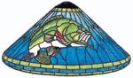 WORDEN STAINED GLASS LAMP PATTERN BASS W/FILIGREE & EYE JEWELS FREE SHIPPING C169