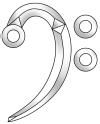 EXQUISITE BASS CLEF BEVEL CLUSTER STAINED GLASS FREE SHIPPING EC131