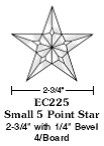 EXQUISITE 5 POINT STAR BEVEL CLUSTER STAINED GLASS FREE SHIPPING EC225