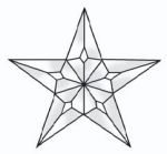 EXQUISITE 5 POINT STAR BEVEL CLUSTER STAINED GLASS FREE SHIPPING EC226