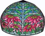 WORDEN STAINED GLASS LAMP PATTERN DOUBLE POINSETTIA T FREE SHIPPING G1953